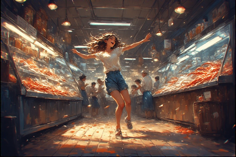 dancing-in-seafood-store